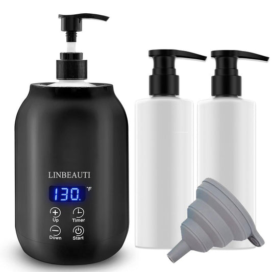 Massage Oil Warmer with Two Oil Bottle Dispenser, Lotion Bottle Warmer Dispenser Heater, Smart Touch Key Electric Warm Lotion Dispenser, Lube Gel Cream Warmer for Home Pro Salon Spa Massage