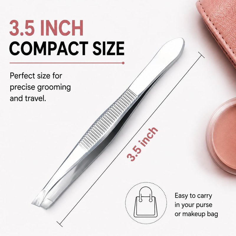 LUXXII Precision Slant Tip Tweezers Set (3 Pack) – Stainless Steel Eyebrow Tweezers for Facial Hair, Ingrown Hair & Fine Hair Removal, Professional Beauty Grooming Tool