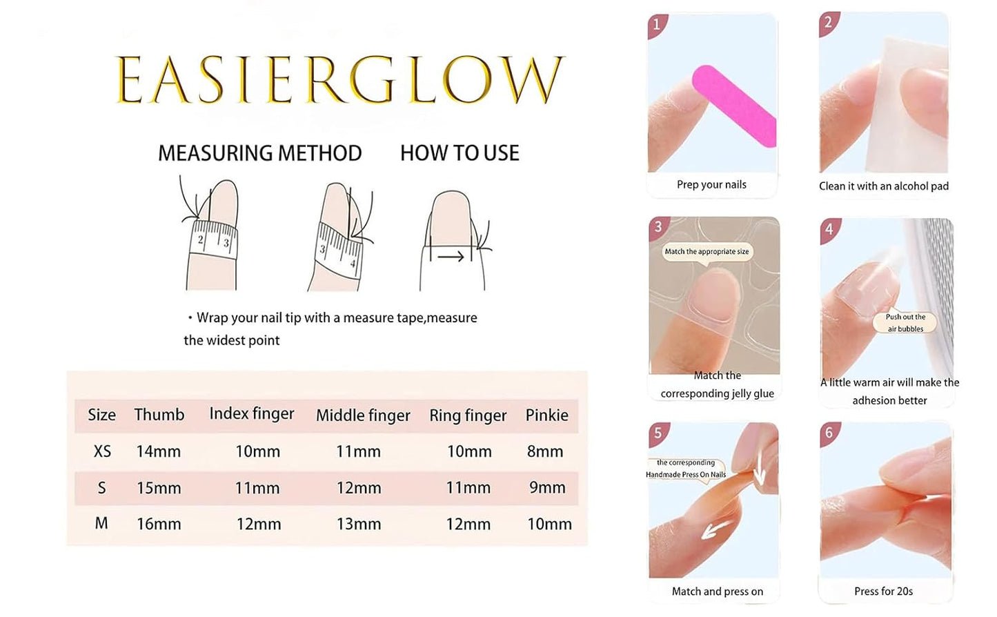 Handmade Short Almond Press On Nails - Easy Apply & Remove | Reusable Nude French Nails with Blue 3D Floral Accents (10 Pcs)