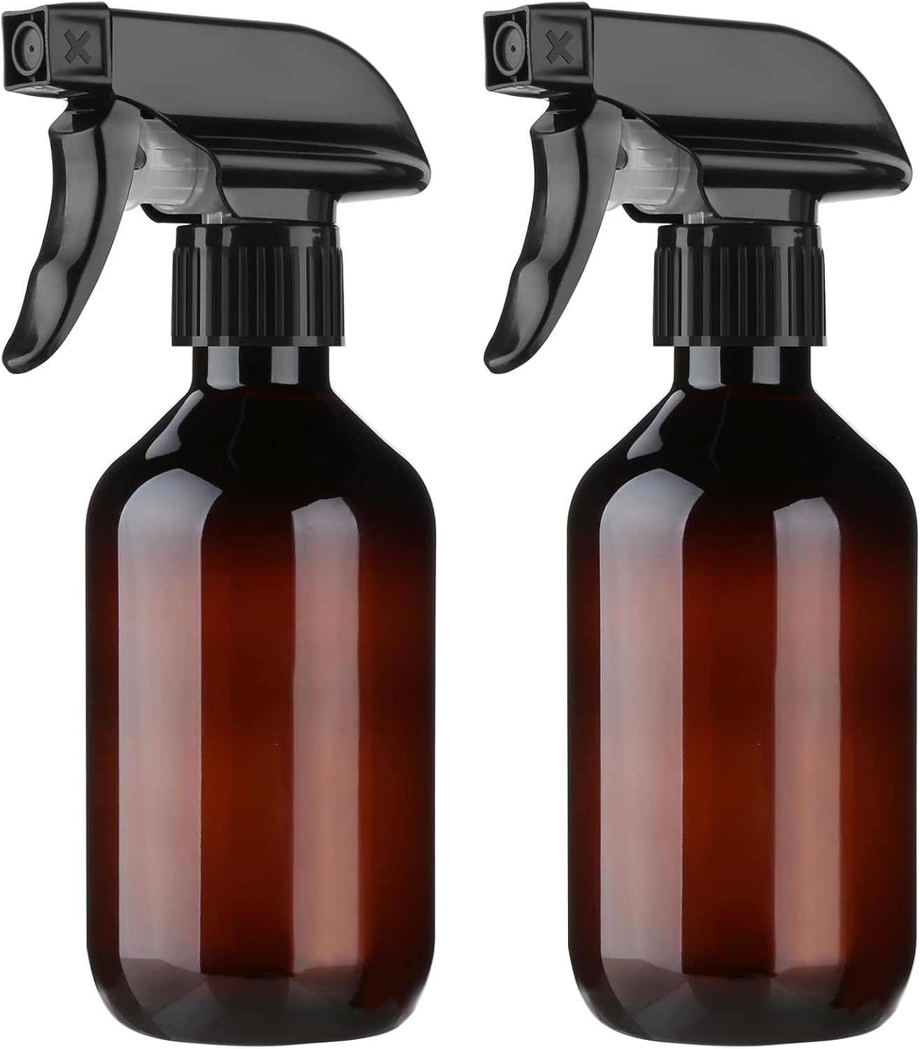Leakproof Spray Bottles - 2-Pack 300ml/10oz with Adjustable Nozzle for Fine Mist & Jet Stream | Refillable Plastic for Hair, Plants, Cleaning (Clear)