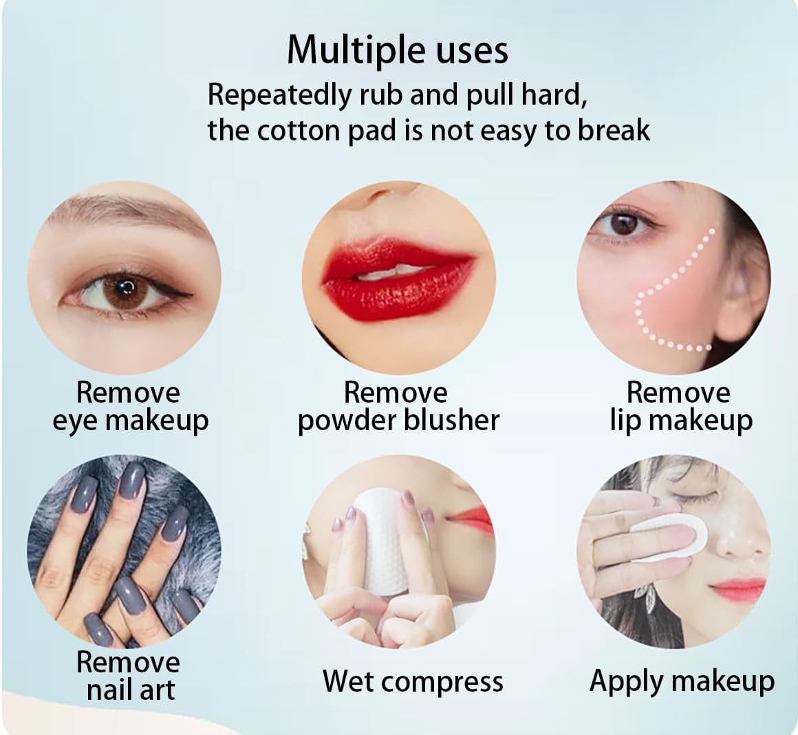 Soft Facial Cleansing Pads - 100 Pcs Round Non-Woven Makeup Remover | 2.36 Inches