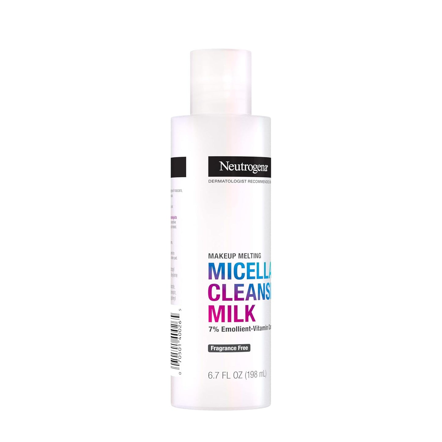 Neutrogena Makeup Remover - Nourishing Micellar Milk with 7% Emollient | Fragrance-Free, 6.7 fl. oz for Sensitive Skin