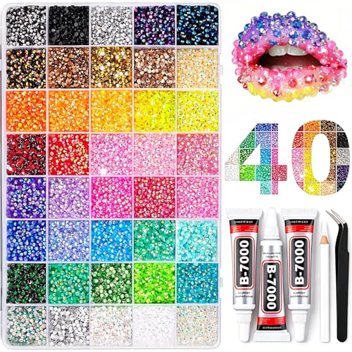 3mm Multicolor Jelly Rhinestones - 40000 pcs for Crafts & Nail Art