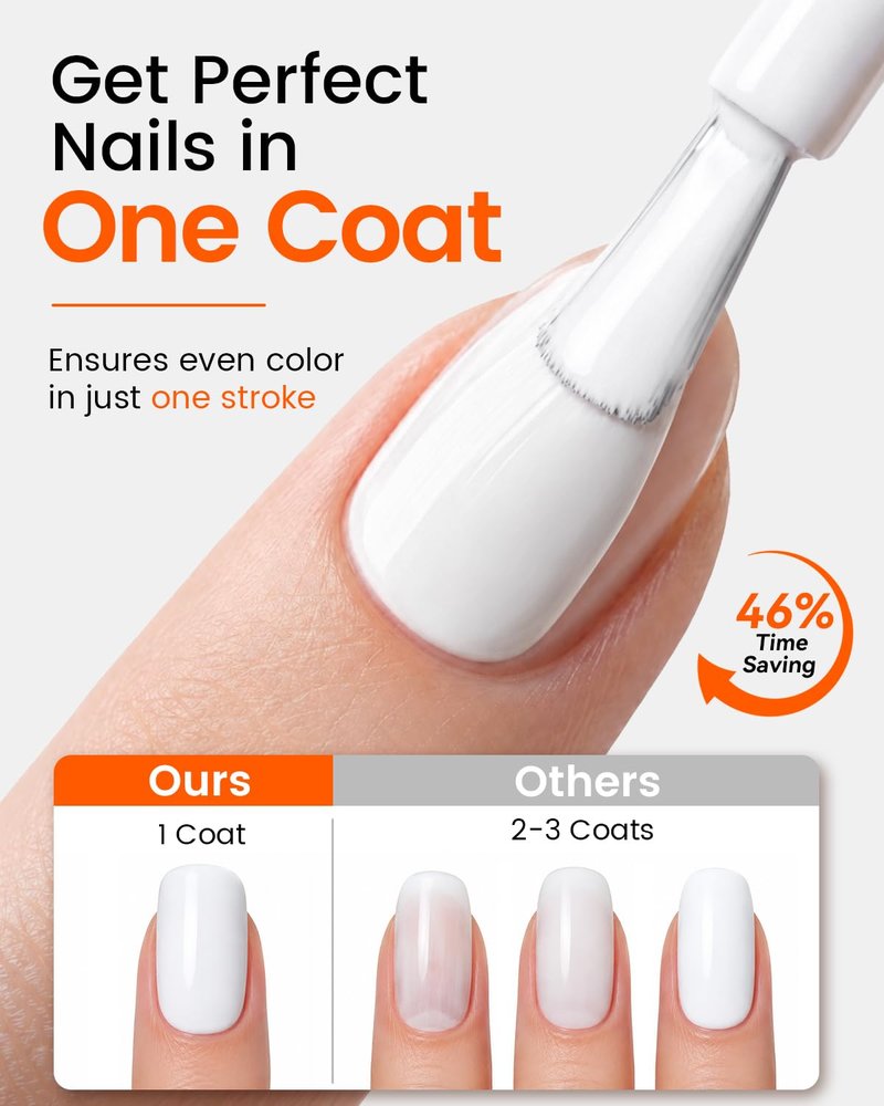 Ultra-Pigmented White Gel Nail Polish - High Gloss 15ml | Perfect for French Tips & Nail Art