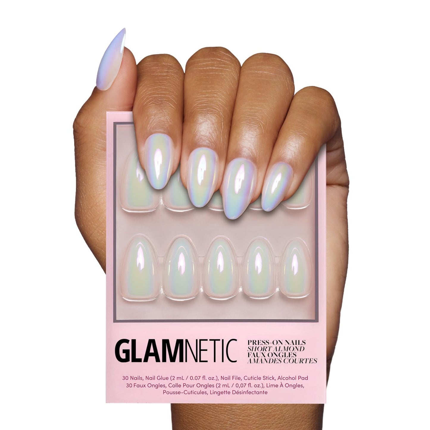 Glamnetic Entranced Press On Nails - Short Almond Fake Nails | 30 Pc Kit