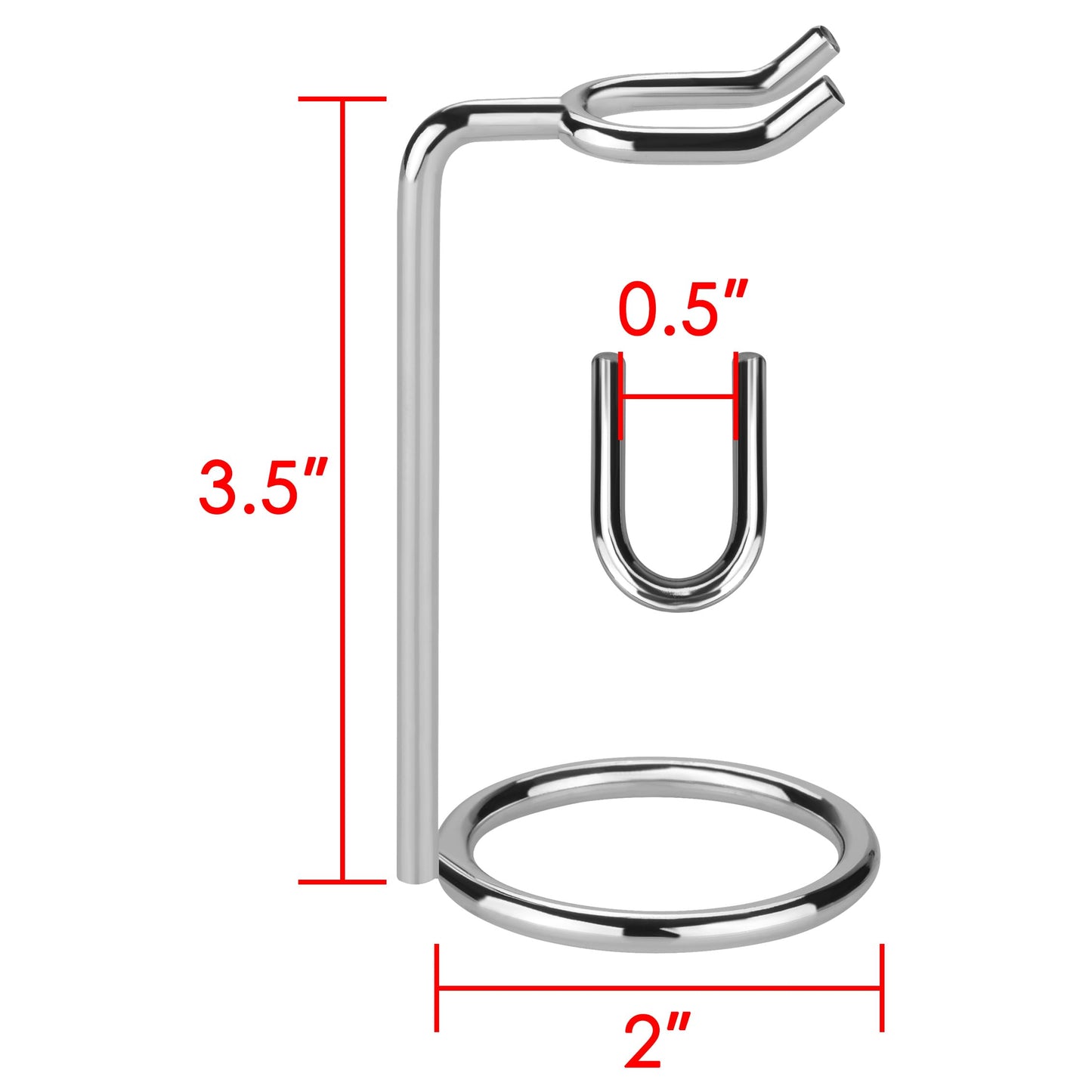 Linkidea Short Handle Safety Razor Stand, Stainless Steel Shaver Holder, Men's Travel Stand, Compatible with Razor Handle Less Than 3.5'' (Silver/Polished Chrome)