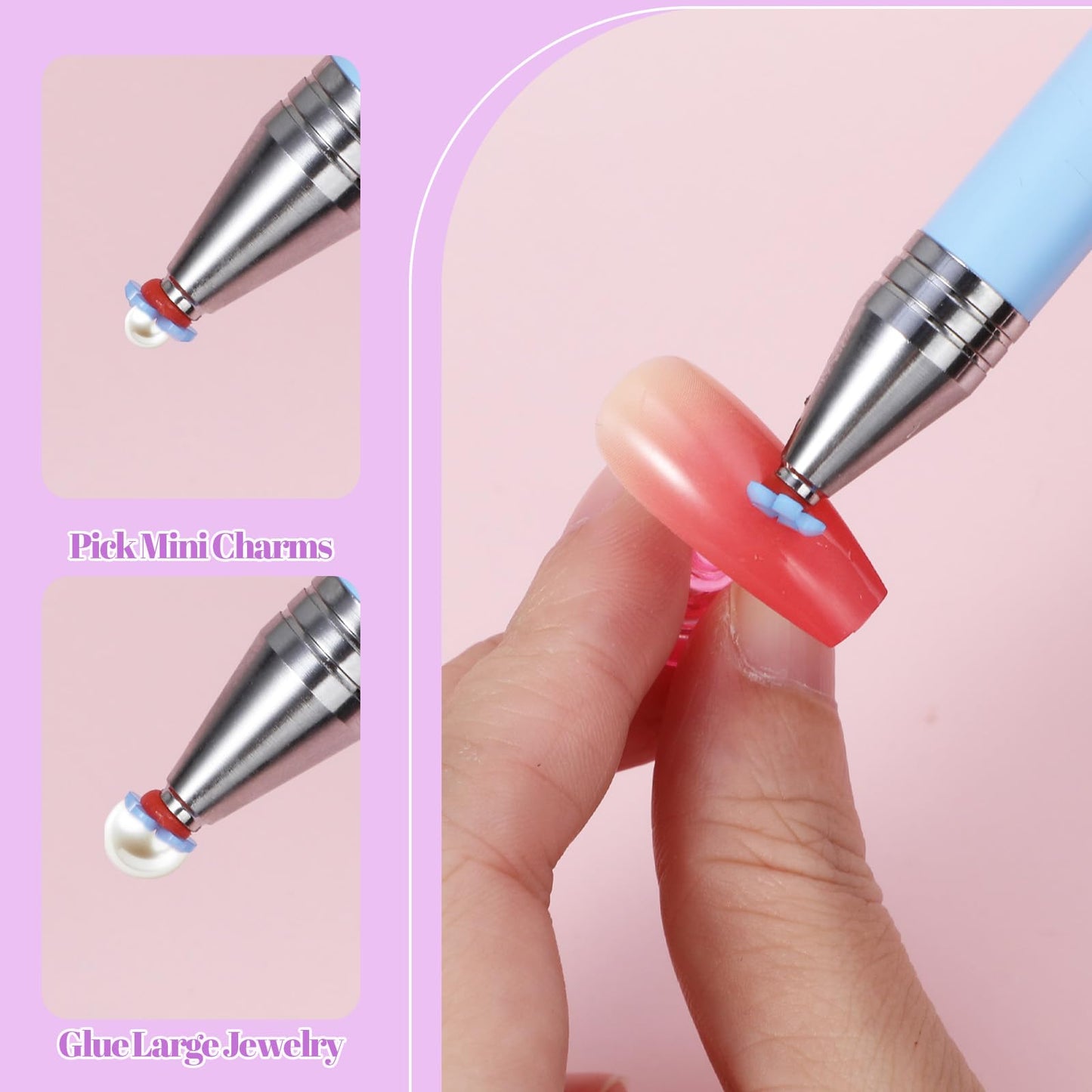 DOPENSPI 1PCS Rhinestone Picker Tool, Refillable Wax Pen with 6PCS Wax Refills Diamonds Art Pens Rhinestone Pickup Tool Nail Diamond Arts Painting Dotting Pen for Nail and Diamond Art Paint