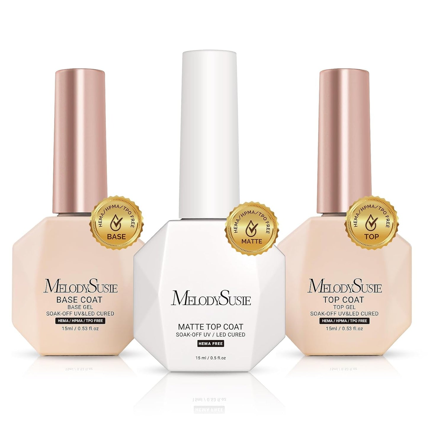 MelodySusie Nail Dehydrator & Primer Set | Long-Lasting Shine Manicure Kit - 4 Pcs, 15ml Clear