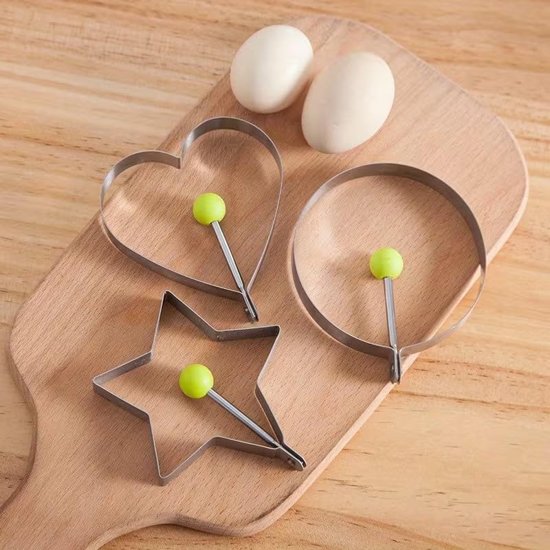 Stainless Steel Egg Rings - 4 Pack for Perfectly Shaped Eggs | Non-Stick Cooking Tool