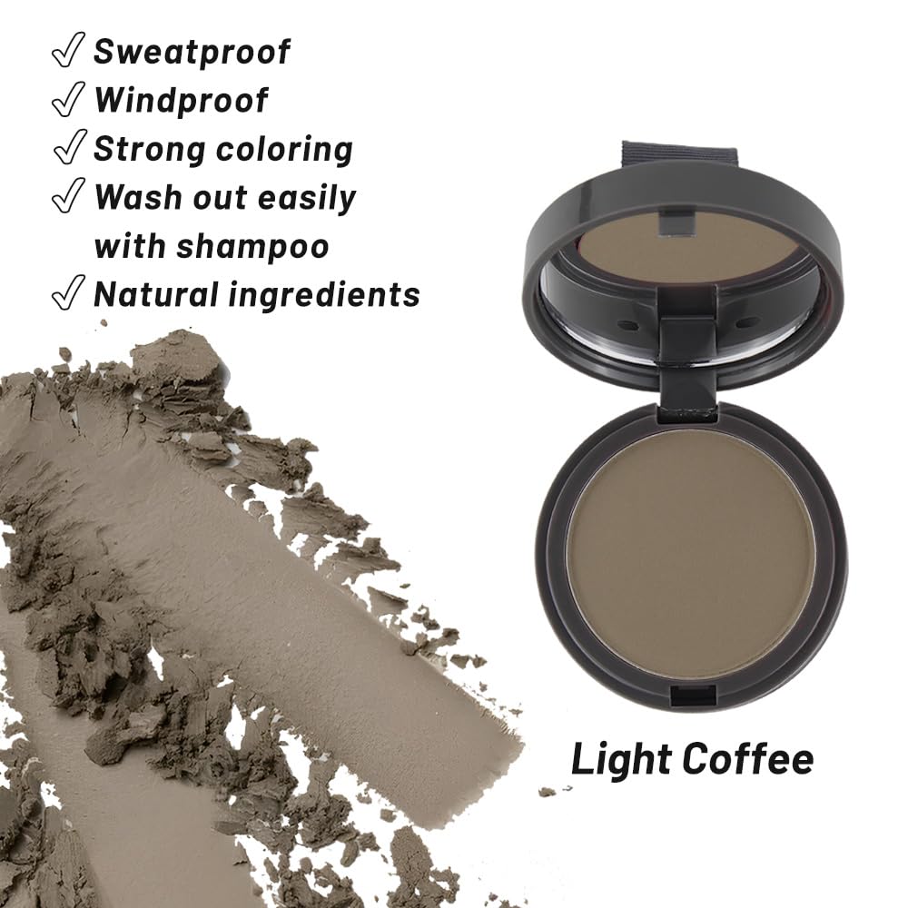 SOVONCARE Hairline Powder - Root Touch Up & Gray Hair Concealer for Men and Women, Instantly Covers Thinning Hair and Bald Spots, Natural-Looking Coverage Light Coffee 0.35 oz