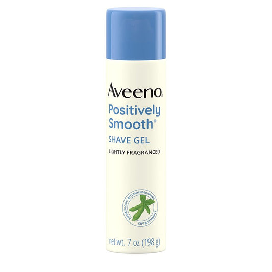 Aveeno Positively Smooth Moisturizing Shave Gel with Soy, Aloe, and Vitamin E to help Prevent Nicks, Cuts and Razor Bumps, Lightly Fragranced, 7 oz