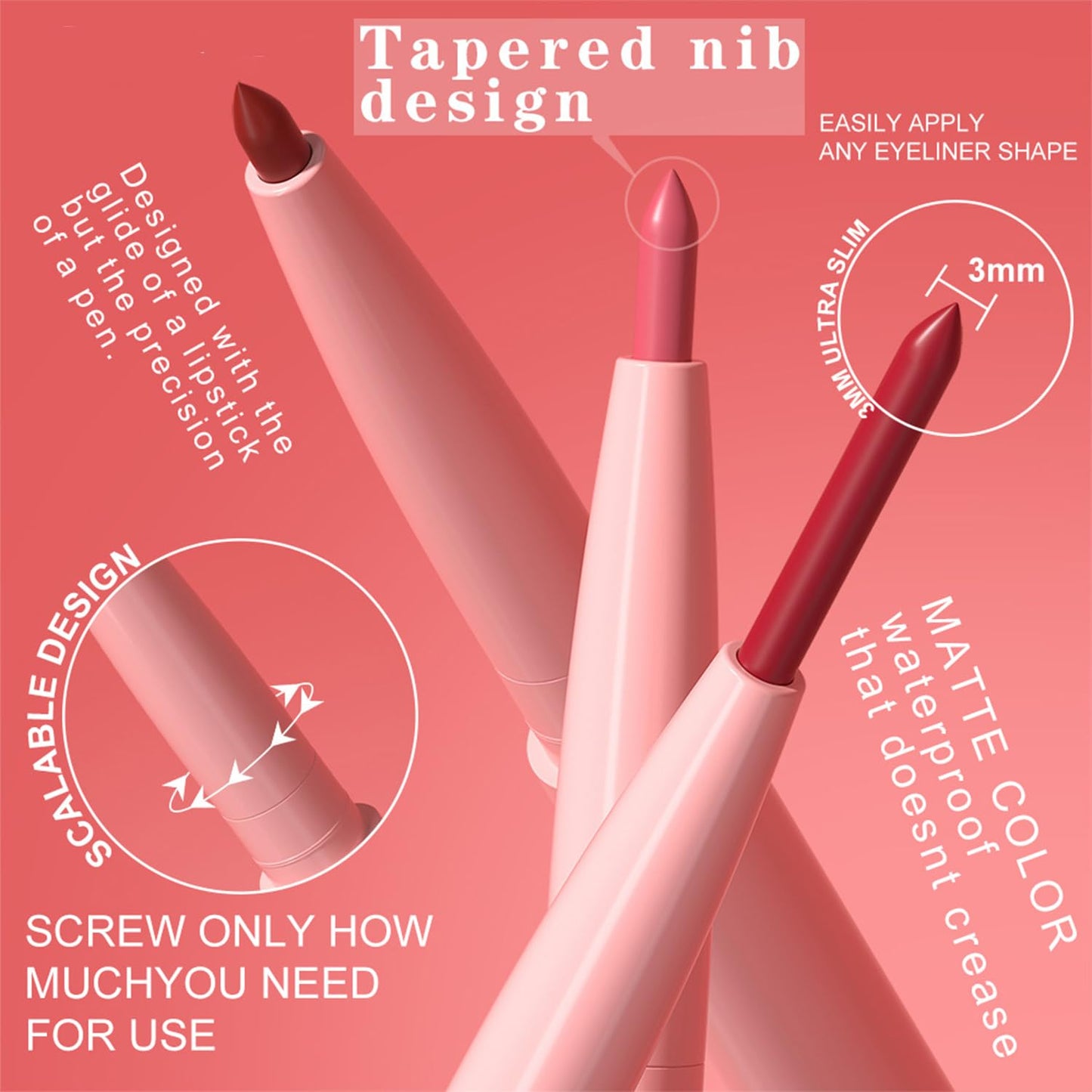 12 Colors Matte Lip Liner Pencil Set - Creamy Velvet, Long-Lasting Waterproof | One-Step Lip Makeup Kit for Women