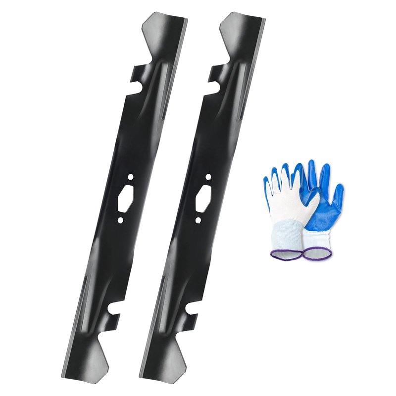 742P05177A-X Mulching Mower Blades Compatible With Cub Cad et 42" Decks XT1-LT42 XT2-LT42, 490-110-C202 lawn Mower Blade Fit for Crafts man T2200, Replace 742-05177A-X 490-110-Y202, 2 Pack With Gloves