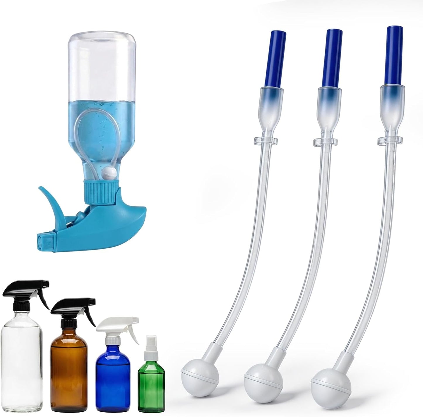 Universal Fit 360° Spray Bottle Adapter - 3 Pack Multi-Angle Tube Replacement for Sprayers | Versatile Upside Down Use