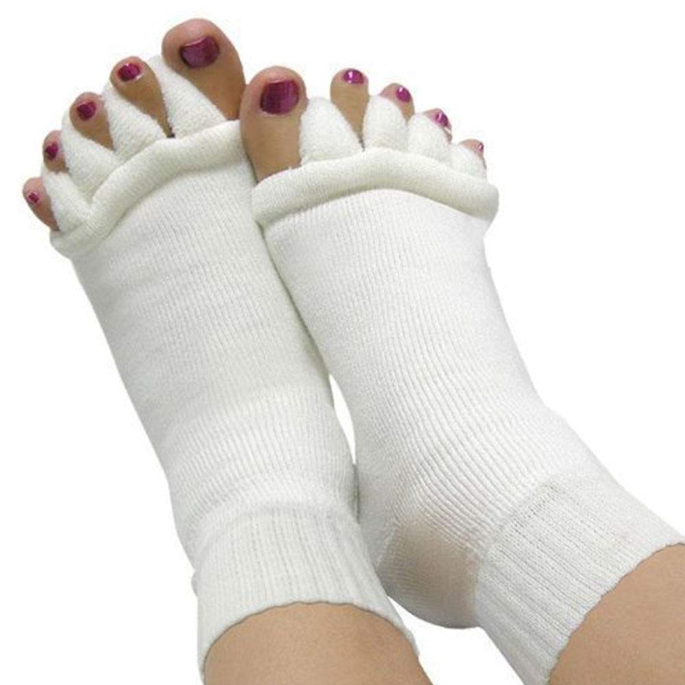 Toe Separator Socks Yoga Sports Gym Health Massage Foot Alignment Socks