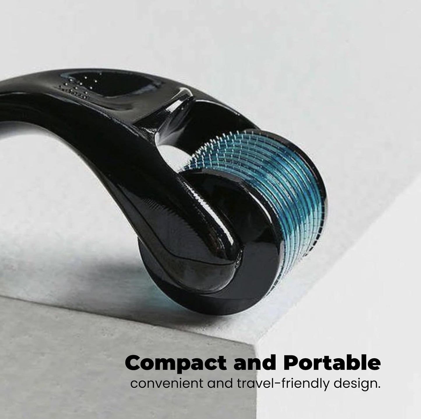 Derma Roller for Men & Women - Titanium Cosmetic Beauty Tool 0.25mm | Black & Blue