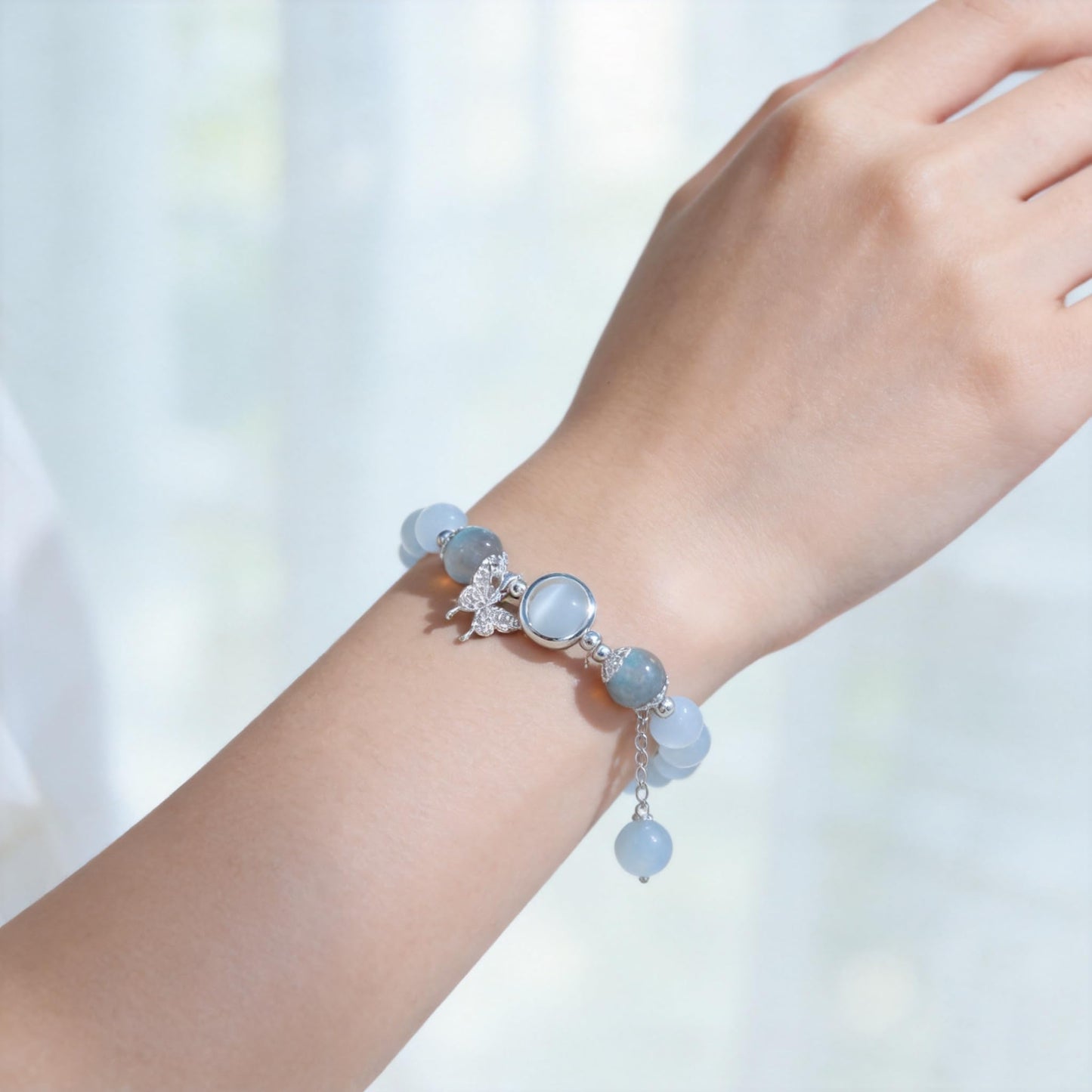 Cat Eye Stone Bracelet For Women Design, Butterfly Bracelet for Women, Adjustable Crystal Stone Bracelet, Unique Gifts for Her, Birthday, Friendship, Mother's Day