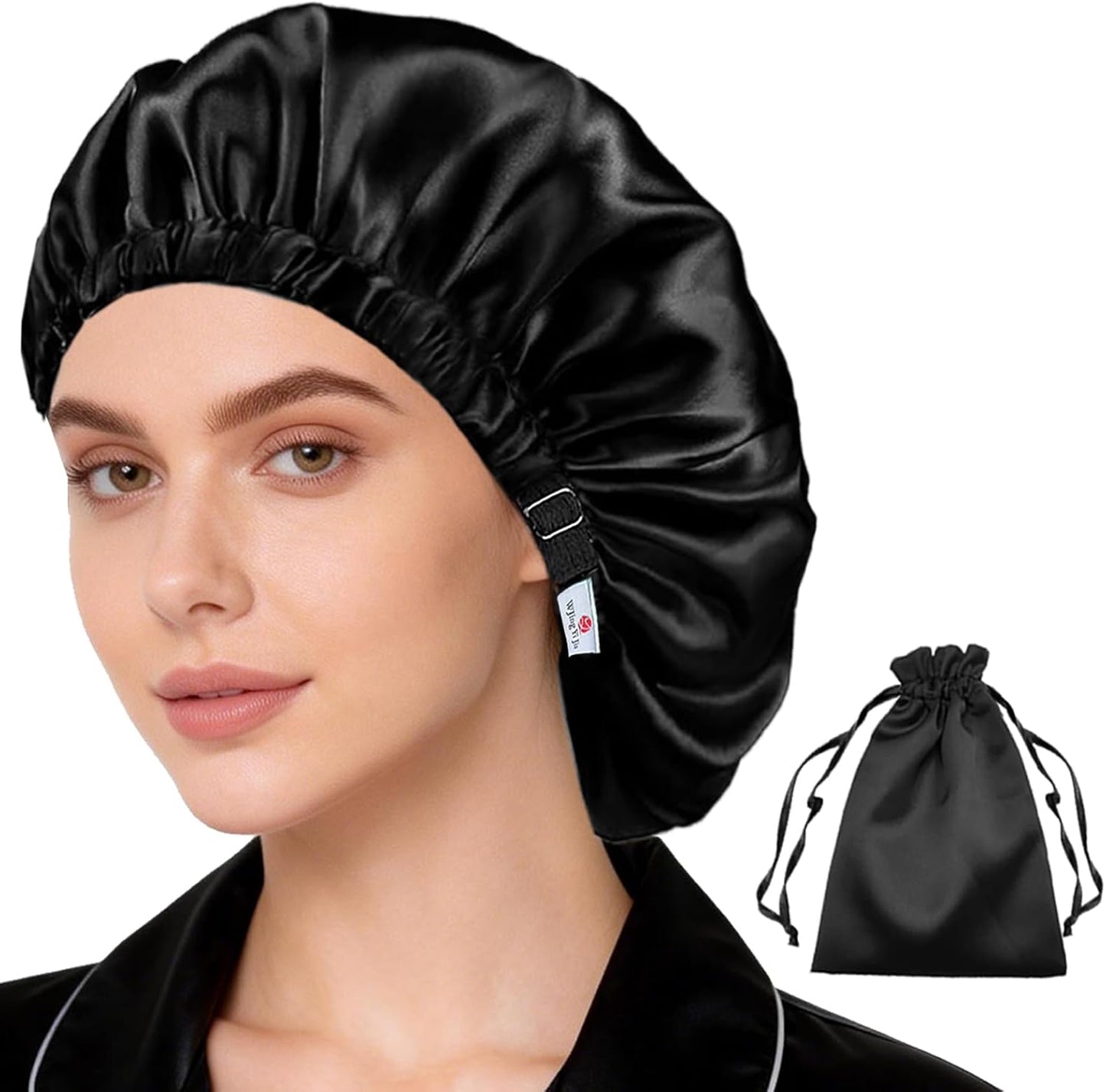 Silk Satin Bonnet Set - Soft Sleep Caps for Curly Hair | 2-Pack, Women's Night Bonnets