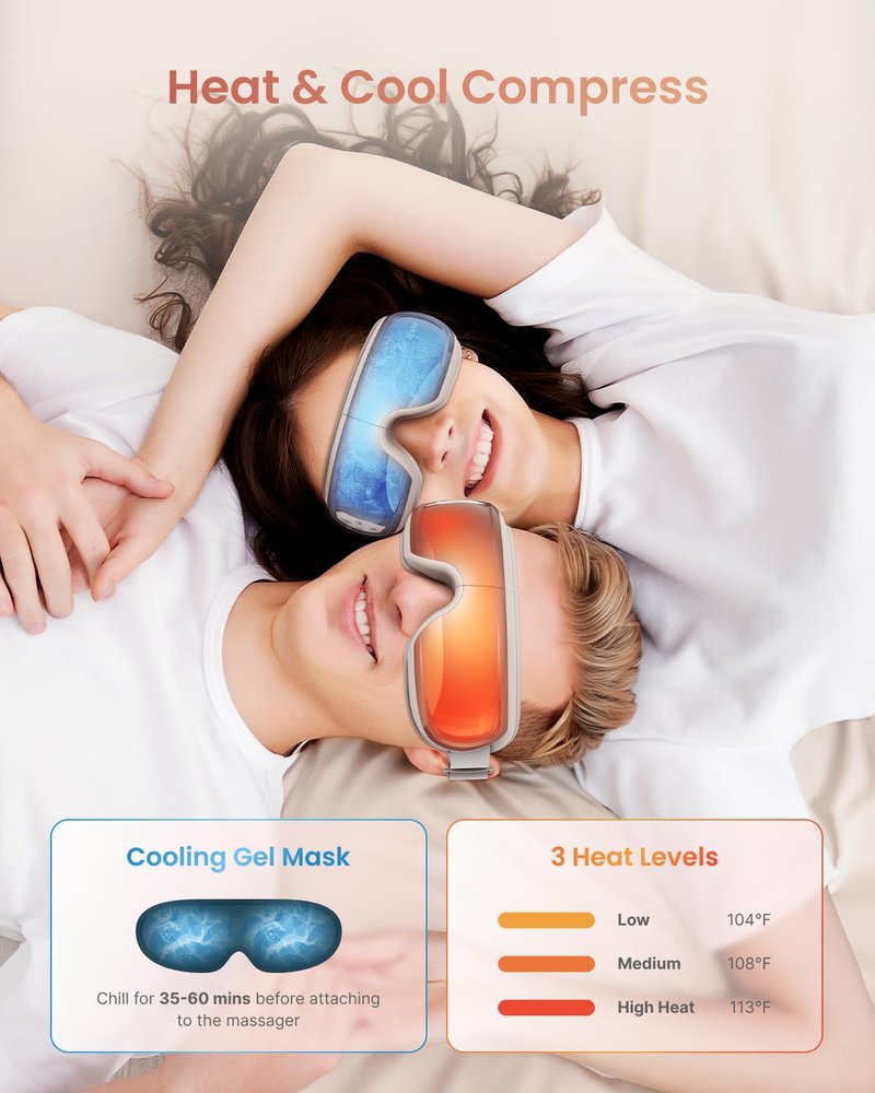 RENPHO Eye Massager with Heat and Cooling Voice Control, Gifts for Women Father Men Dad Husband, FSA Eligible HSA, Heated Eye Mask for Dry Eye Relief Eye Care Relax - Eyeris 3
