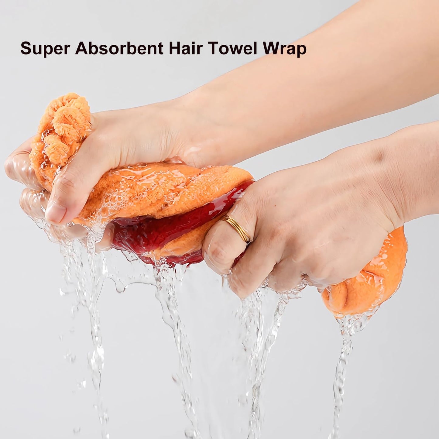 YUMINGUHC Microfiber Hair Drying Caps for Women 2Pack Pink+Blue
