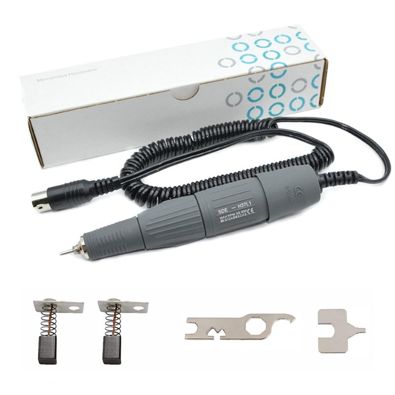 Zmtfqymx H37L1 Micromotor Handpiece ONLY, 0-35,000 RPM Micro Motor for Woodcarving, Silicone, Glasswork, Artware, Ceramics, Jewelry & DIY Crafts,Compatible with Marathon Control Box