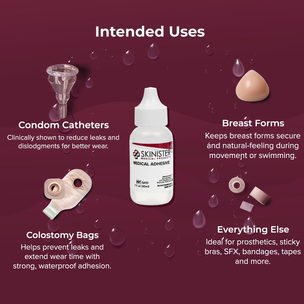 Medical Adhesive Dropper - Silicone Skin Glue for Ostomy Bags, Prosthetics & More | 1oz