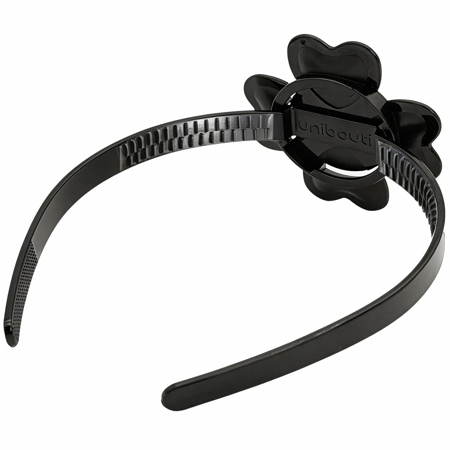 unibouti Graduation Cap Headband Insert Black - Original Four Leaves Clover - Secure Your Grad Cap on Curly, Natural Hair, Braids, Locs, Twists and Straight Hair