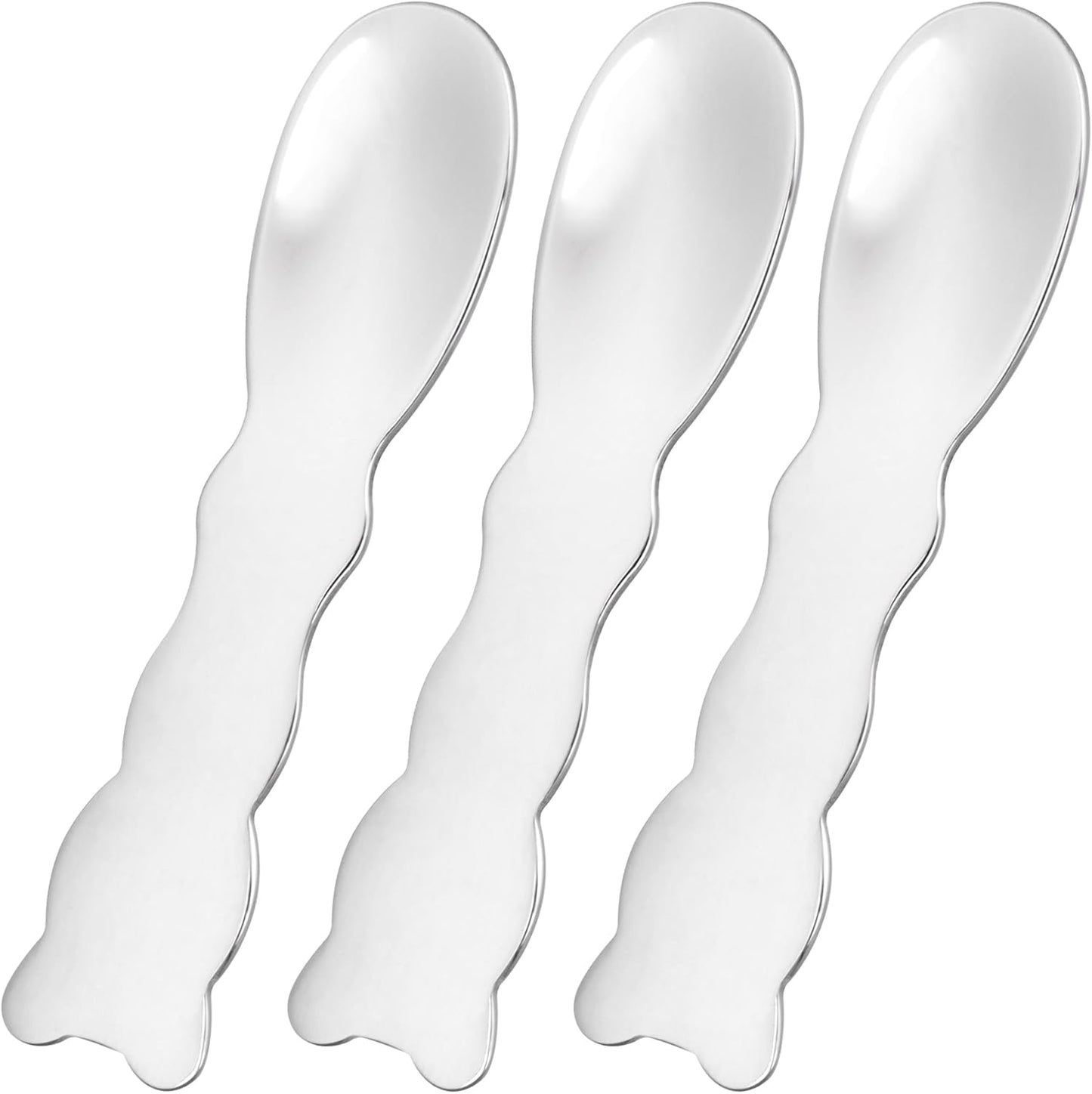 Pndeyo Mini Stainless Steel Makeup Spatula Set - 3 Reusable Cream Applicators for Skincare | 2.87x0.49in Silver Tools