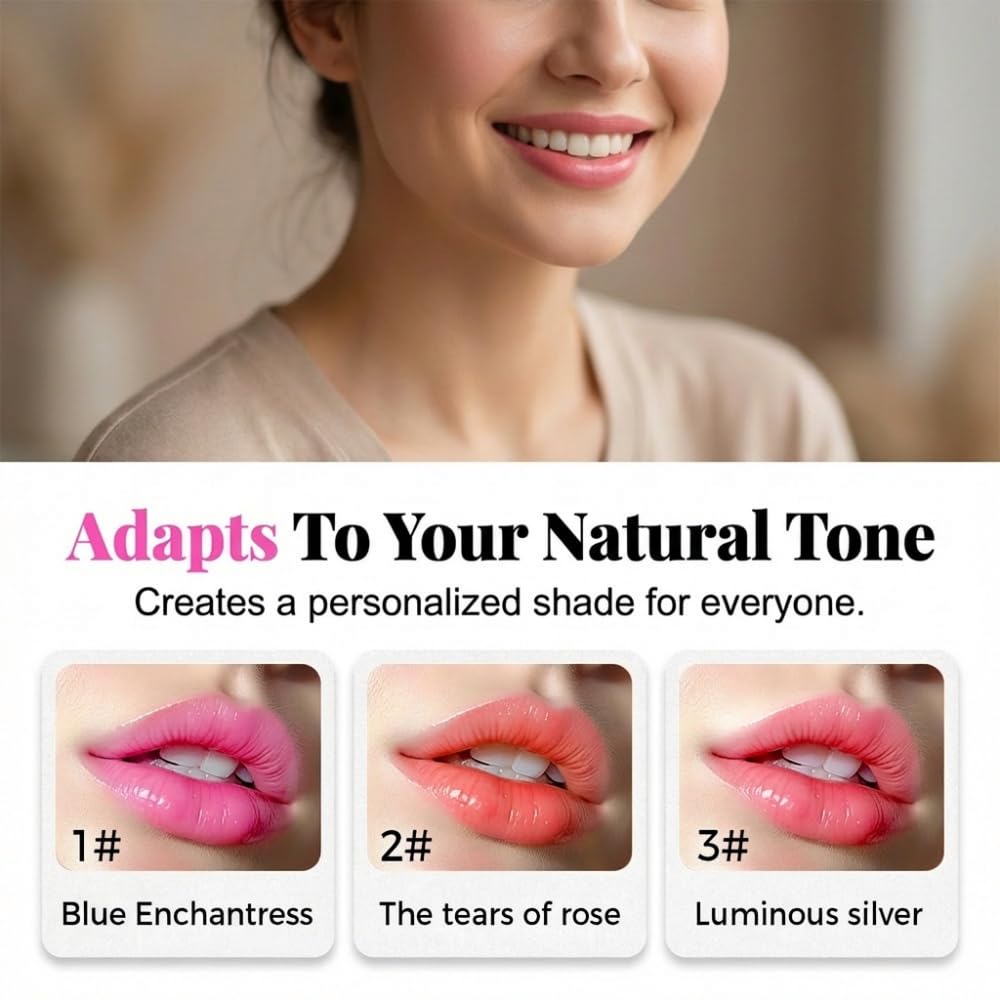 2026 New Skin-Adaptive Lipstick, Color Changing Lipstick for Older Women, PH Adjusting Clear Lip Gloss, Long-Lasting Hydration Without Stripping (Gold)