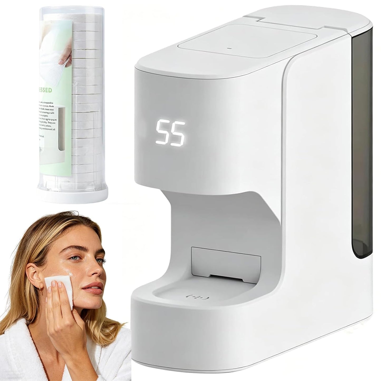 Automatic Towel Warmer - Hot Face Towel Heater with 55°C Constant Temperature | Includes 20 Compressed Towels