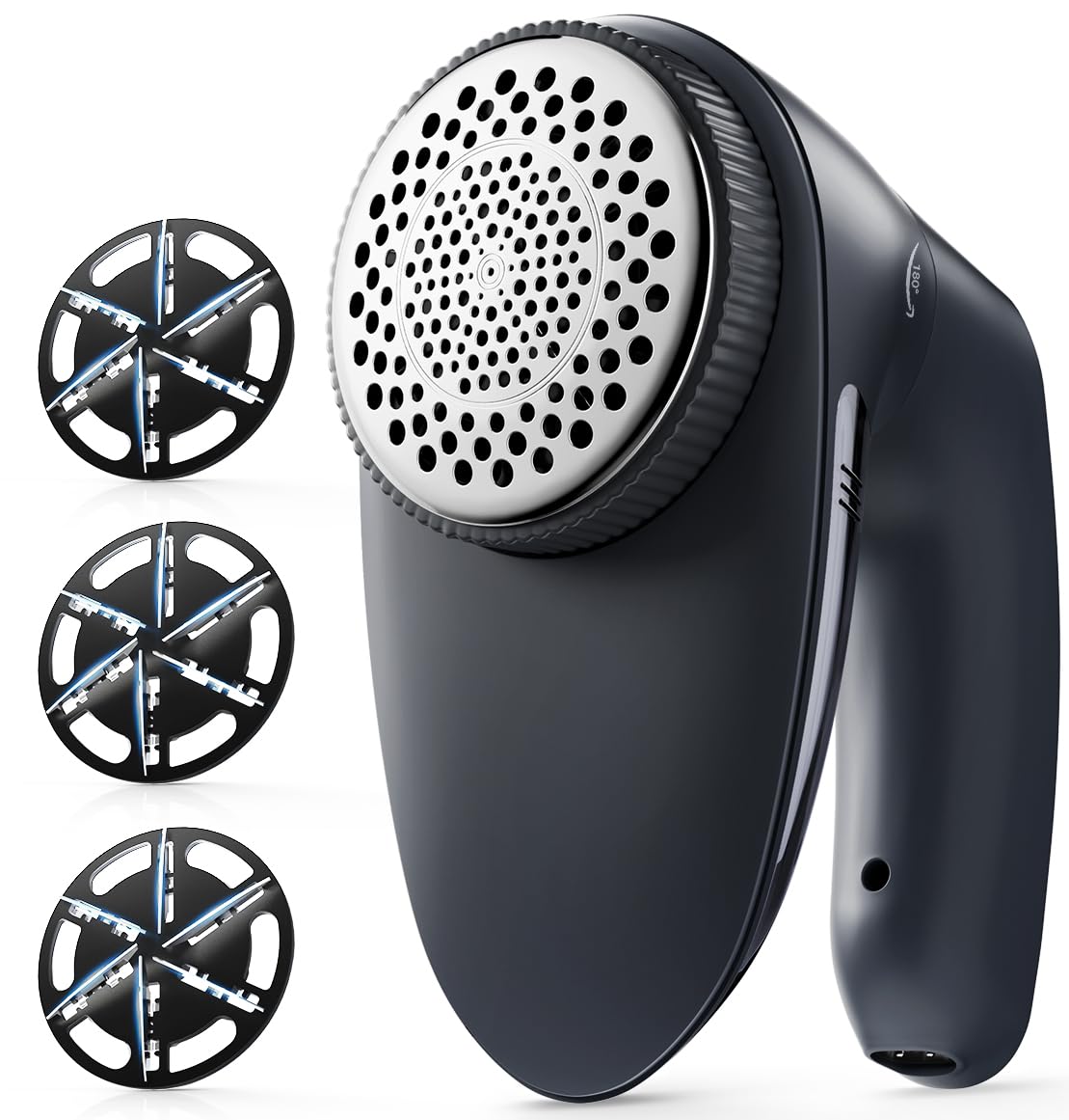 POPCHOSE Fabric Shaver, Rechargeable Lint Remover Defuzzer Sweater Shaver, Fuzz Remover for Clothes, Sweater, Furniture, Couch, Cashmere(Two 6-Leaf Blades Extra, Electrostatic Brush)…