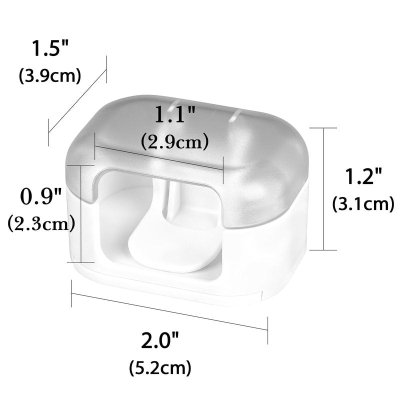 LUEXBOX 2 Pack Razor Holder with Cover for Shower Wall, Self Adhesive Razor Stand Shaver Organizer, Plastic Razor Hanger Hooks Compatible with Fusion 5 Proglide, Mach 3 Classic (White Clear)