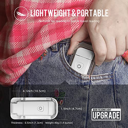 EGWASER USB Rechargeable Book Light - 3 Brightness Levels, 2-Pack