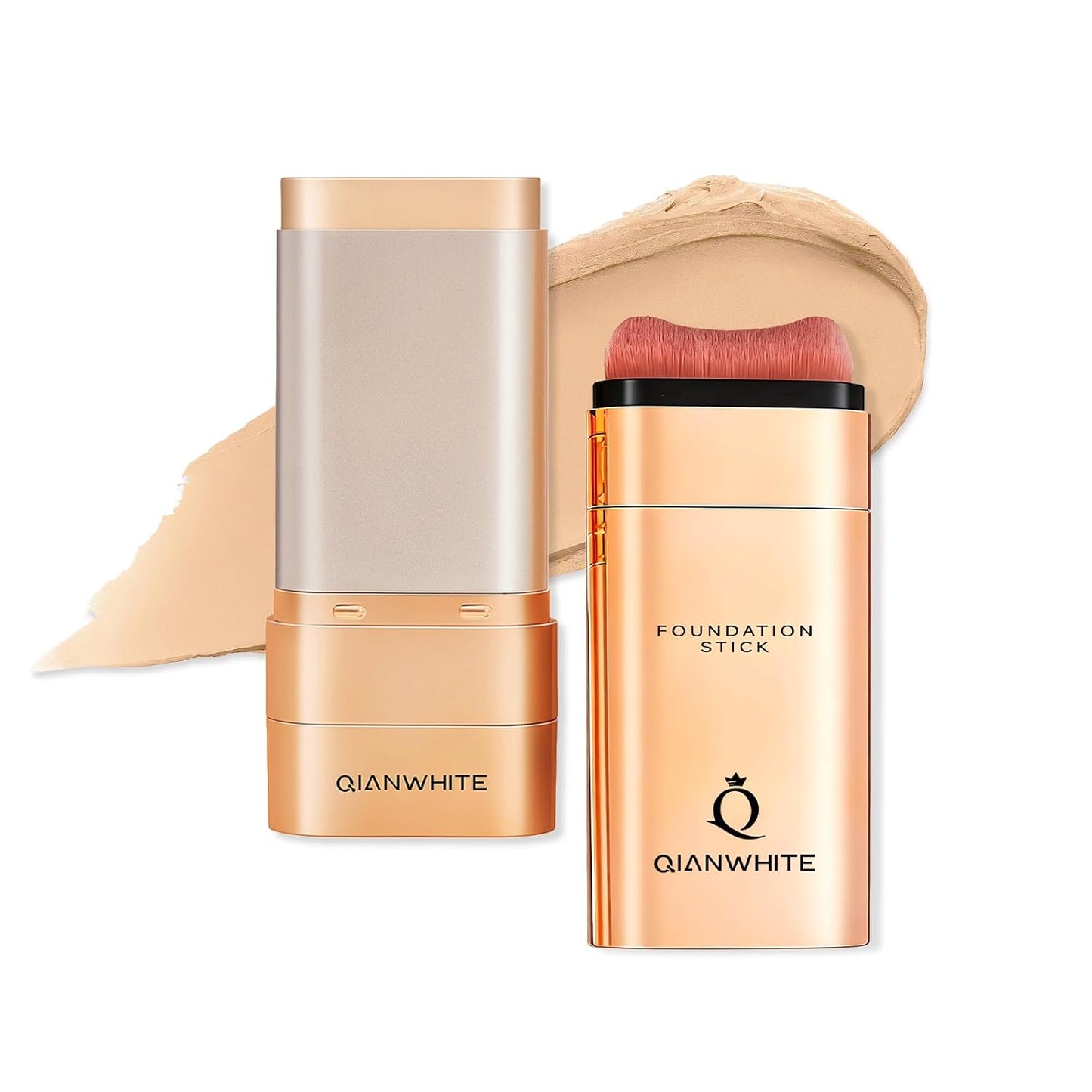 Korean Foundation Stick for Mature Skin - Buildable Light to Medium Coverage, Dual-Ended with Brush | Natural Dewy Finish