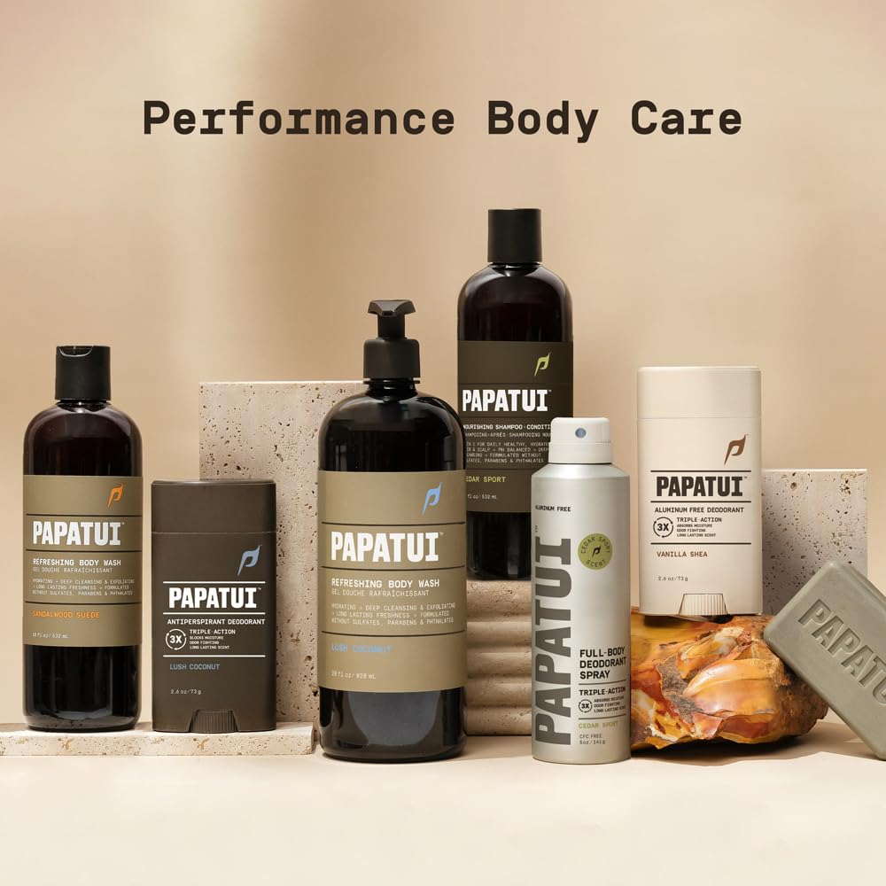 PAPATUI by Dwayne Johnson Nourishing Shampoo + Conditioner 2in1 for Men | Clean Hair & Scalp | Sulfate-Free | Cedar Sport | 18 oz