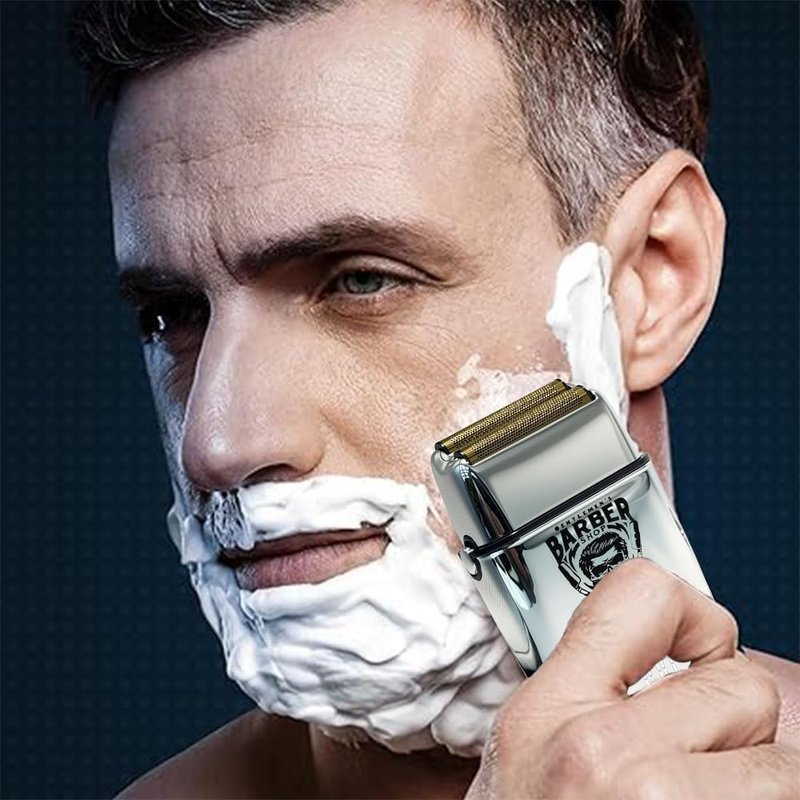 LARGNER Retro Electric Razors for Men with Beard Trimmer, Rechargeable Mens Gold Foil Shavers, Strong Power (Sliver) (Sliver)
