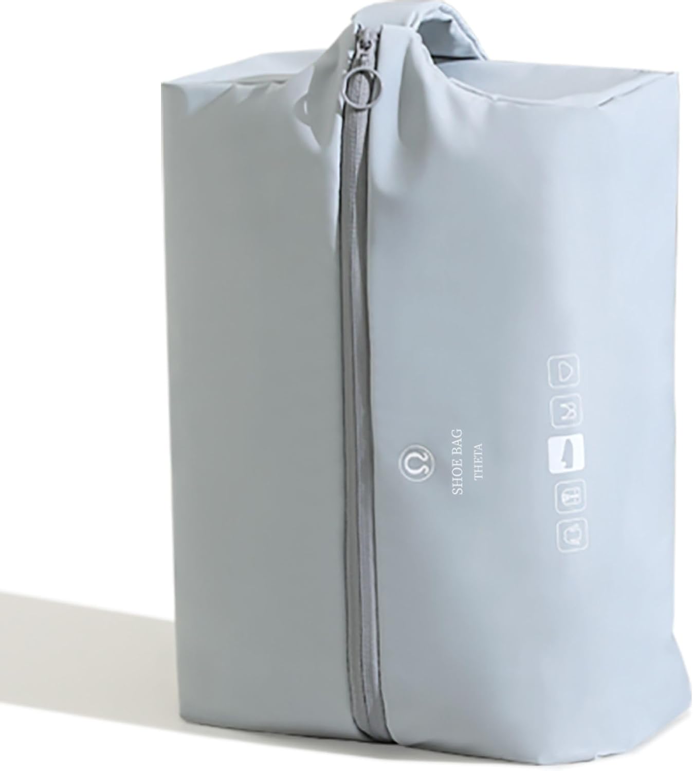 Waterproof Travel Shoe Bag - Double-Layer Fabric with Comfortable Handle | Bluish Grey