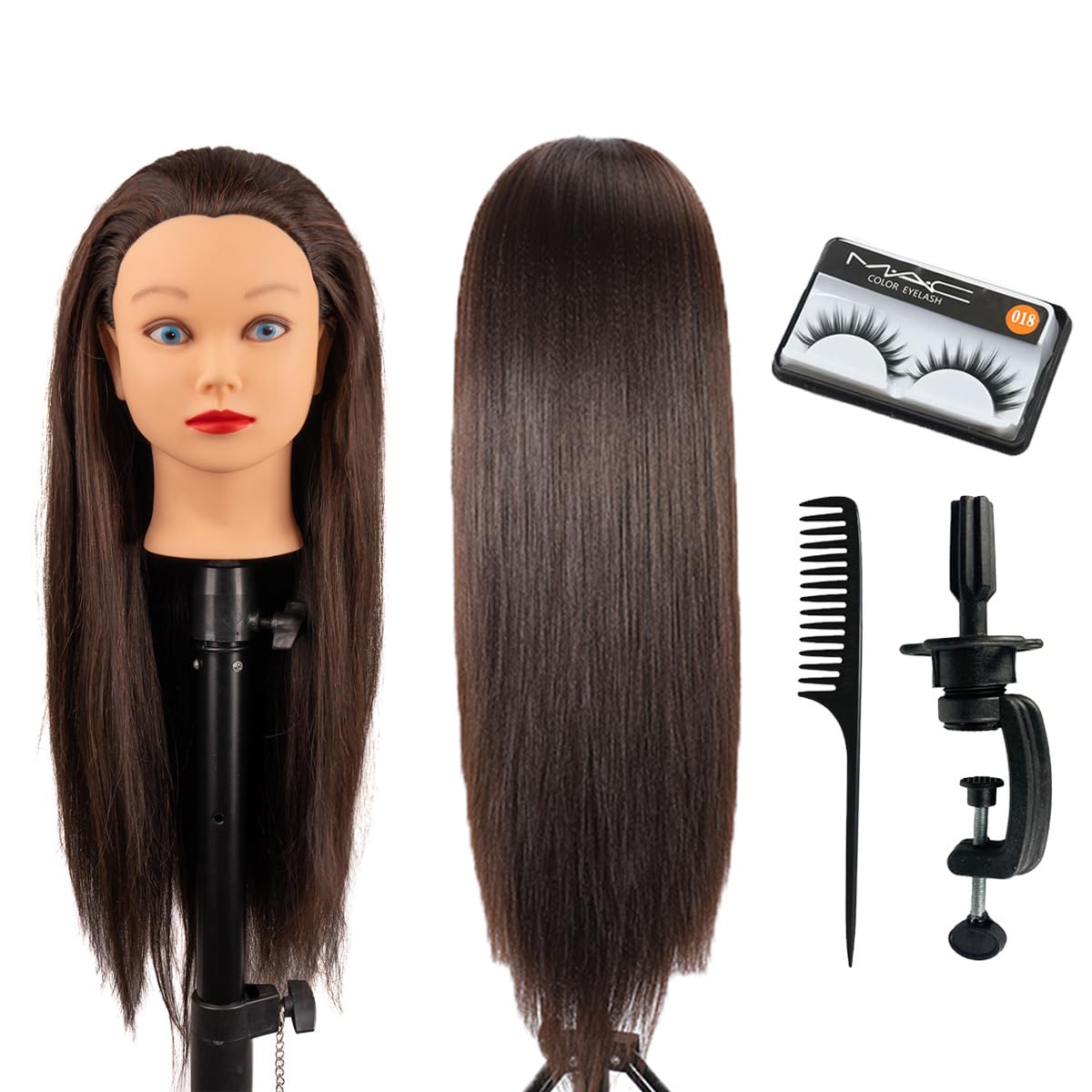 Human Hair Mannequin Head for Hairstyling | Heat Resistant Doll Head for Cosmetology Practice (Blond 27#)