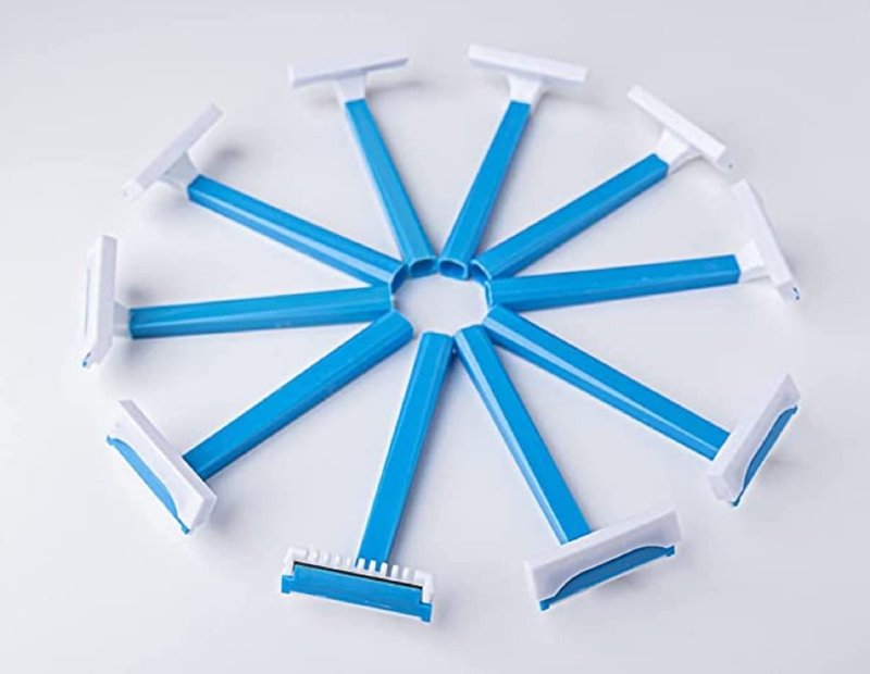 Easy Shower Disposable Body Razor for Men (10 Pack) - Sensitive Body Razors/Blades (Blue)