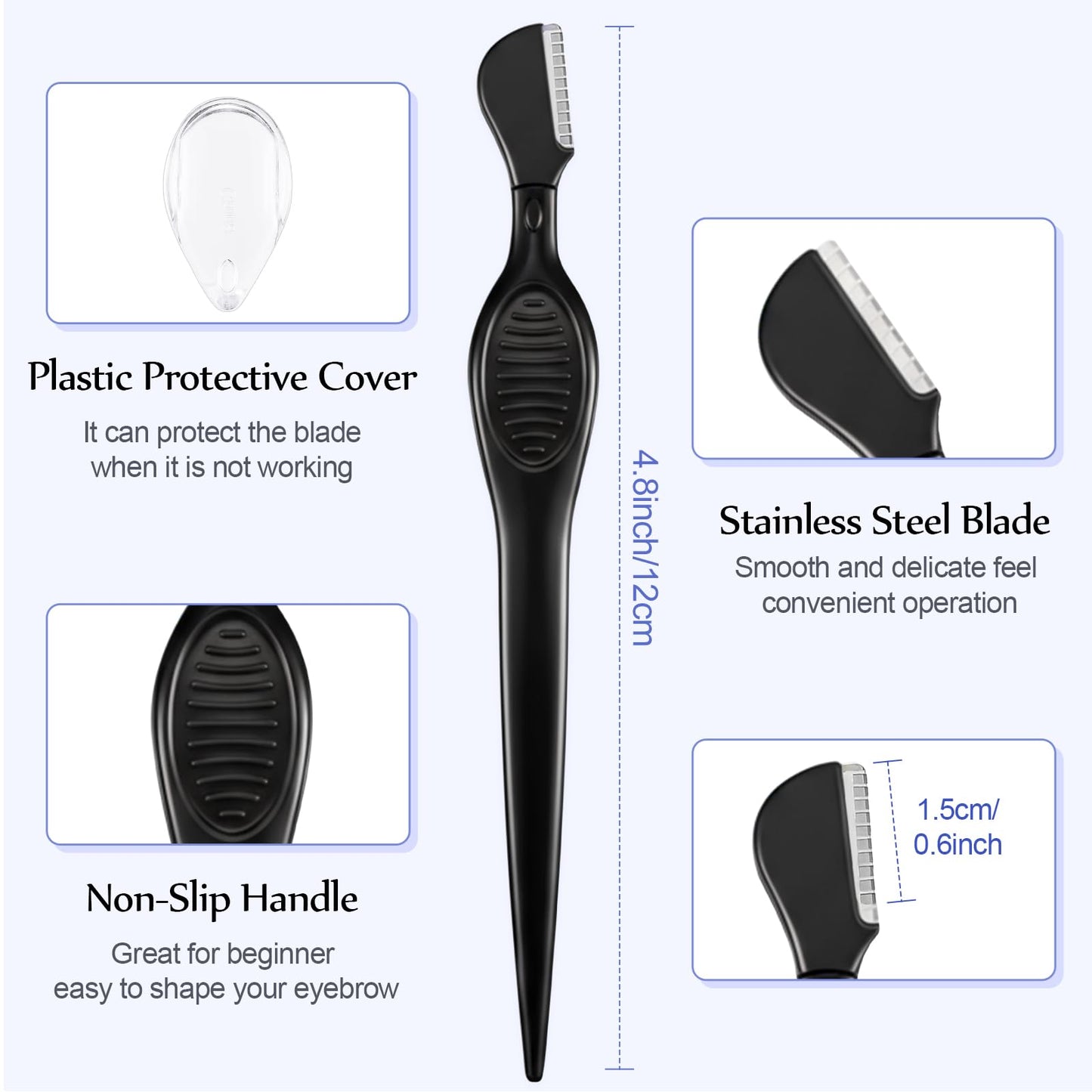 Mudder 21 Pcs Eyebrow Razor Eyebrow Shaver Facial Razor Multipurpose Face Trimmers with Precision Cover for Women Makeup Care Tools (White,Black)