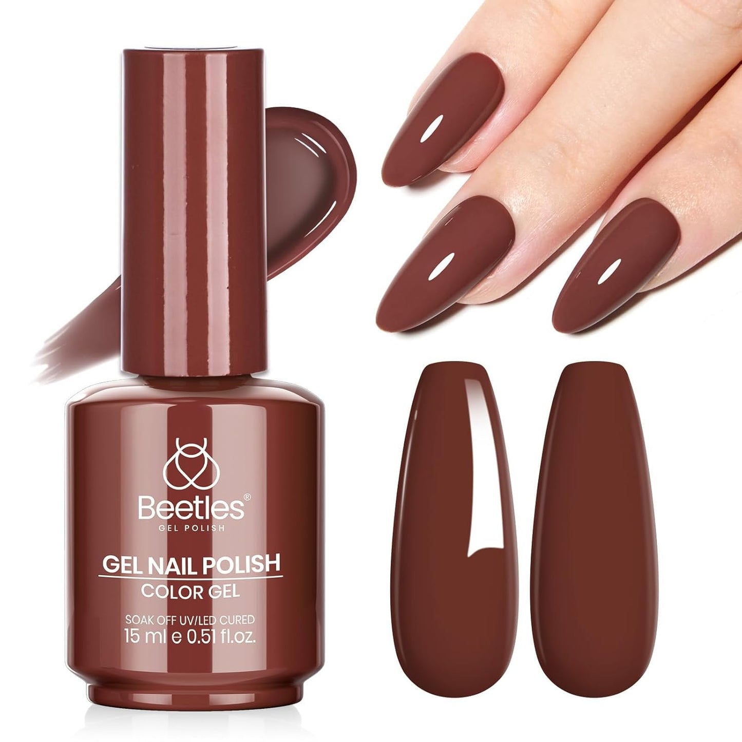 Beetles Mauve Gel Nail Polish - Dusty Rose Pink Purple UV Soak Off | 15ml Long Lasting Glossy Finish for Salon & Home