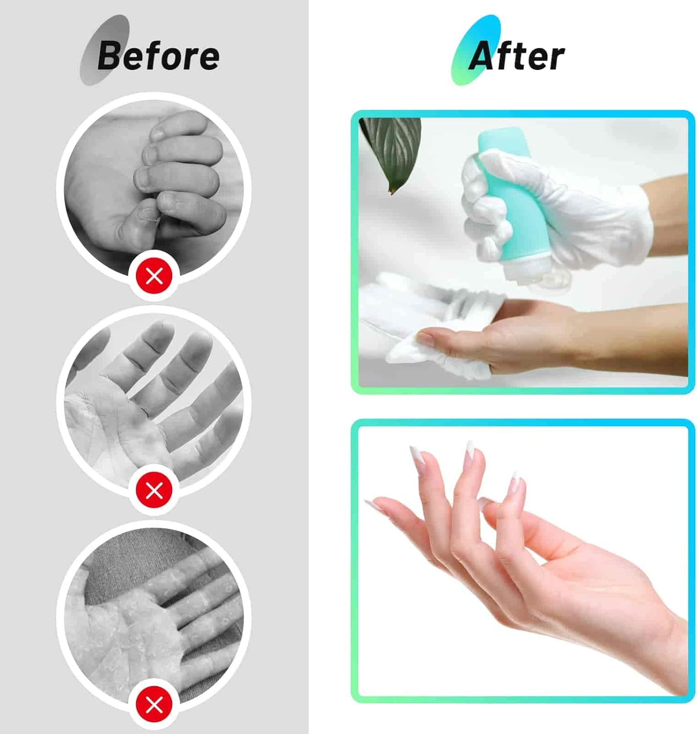 Cotton Gloves for Dry Hands - 20 Pairs Large White Gloves for Moisturizing & Inspection
