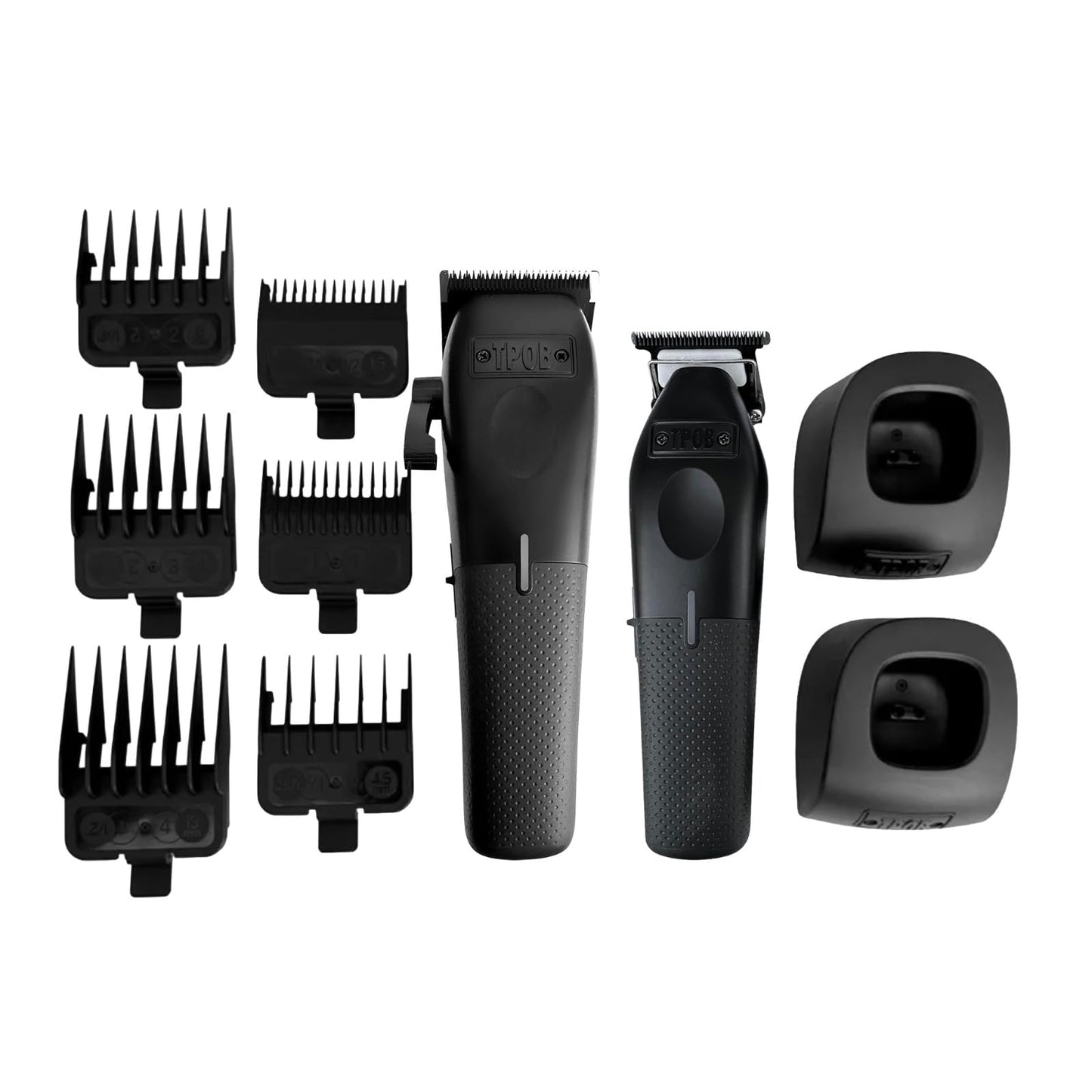 TPOB Play Barber Hair Clipper and Trimmer for Men 7500 RPM with Rubber Grips (Blackout 2 Set)