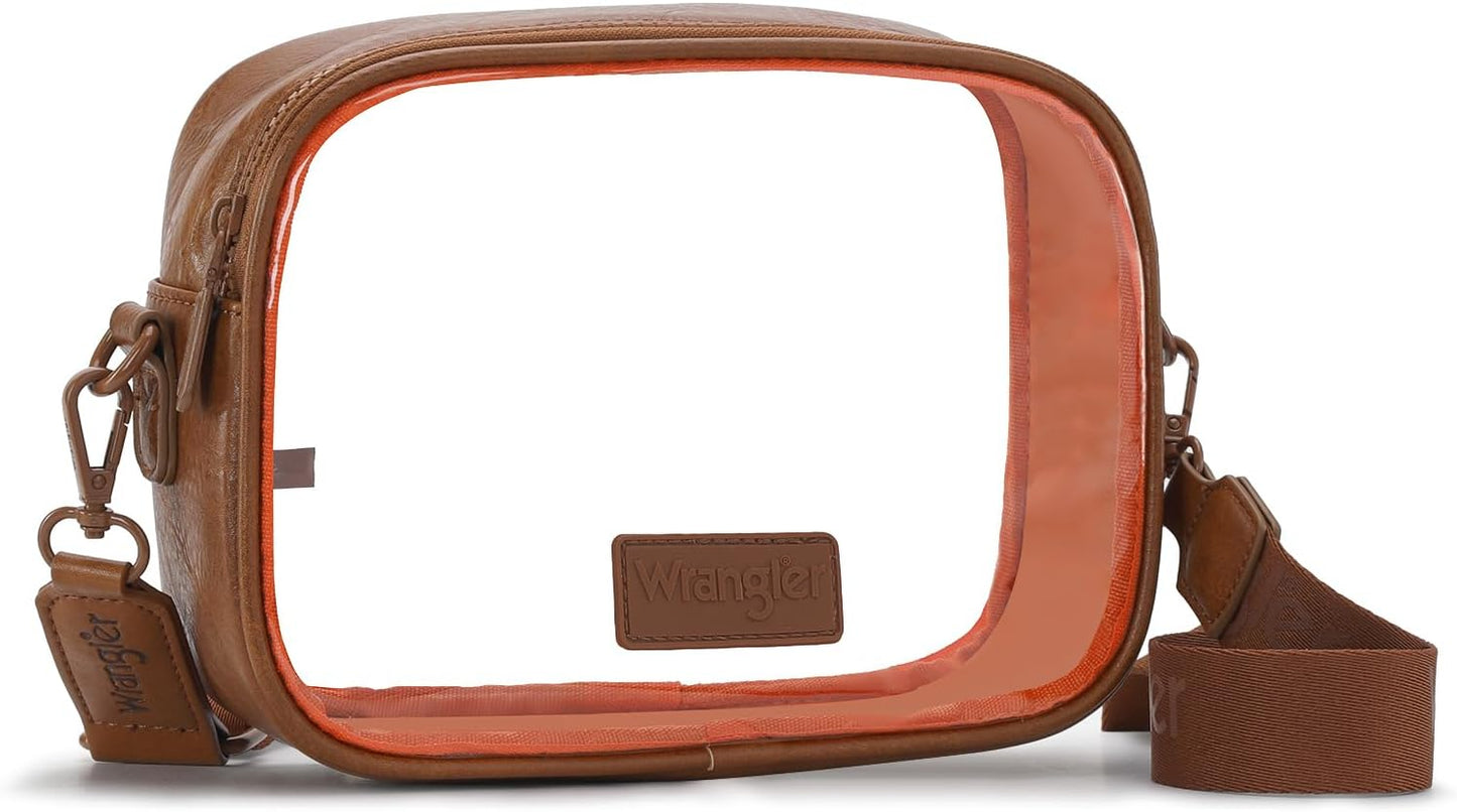 Clear Stadium Bag - Montana West X Wrangler Crossbody Purse for Concerts & Sports Events | Durable & Stylish Design