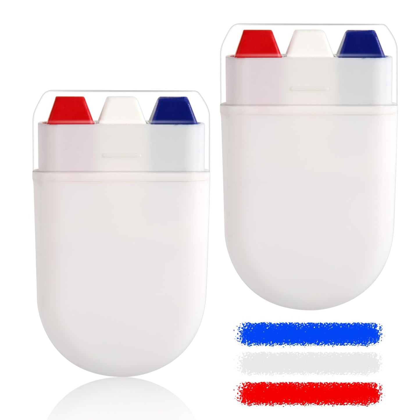 2pcs Patriotic 4th of July Face Paint, Blue White & Red Softball Baseball Face Paint Stick USA American Flag Independence Day & Sports Events Stuff for Athletes Men Women