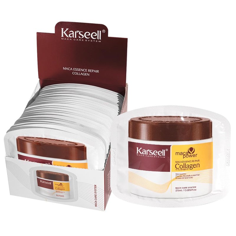 Collagen Hair Mask - Deep Repair Treatment with Argan Oil for Dry, Damaged Hair | 25ml (24 Packs)