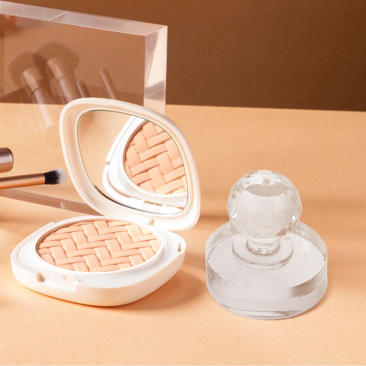 Ipetboom Makeup Pressing Tool 3-Pack Compact Powder Eyeshadow Blusher Highlighter Repair Stamp Mold 1.18 Inch Versatile Cosmetic Press Tool for Powdered Makeup