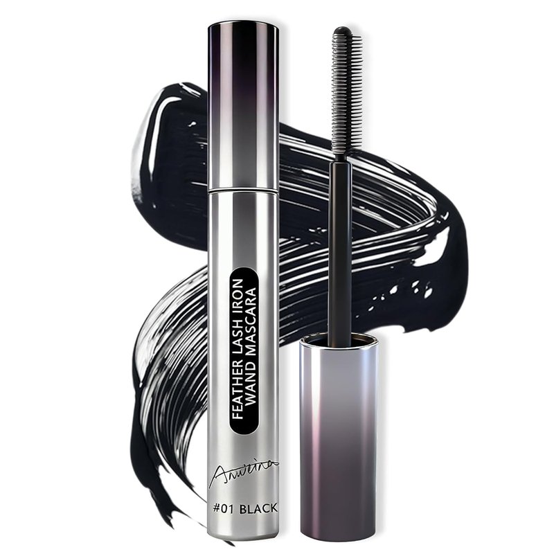 Iron Wand Mascara - 3D Curling Eyelash Mascara for Natural Length & Volume | Long-Lasting, Smudge-Proof (Black)