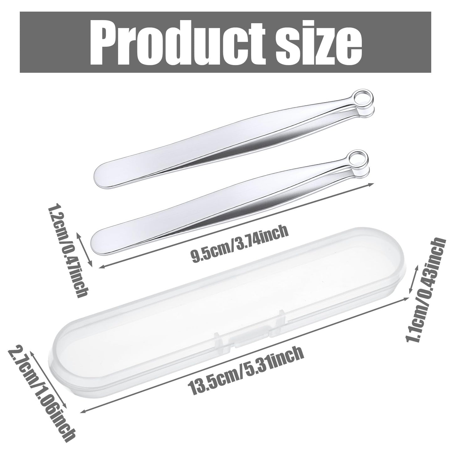 2 Pcs Universal Nose Hair Trimming Tweezers, Round Tip Tweezers Nose Clippers, Stainless Steel Hair Trimmer for Men Women, Round Eyebrow Trimmer Facial Hairs Tweezer