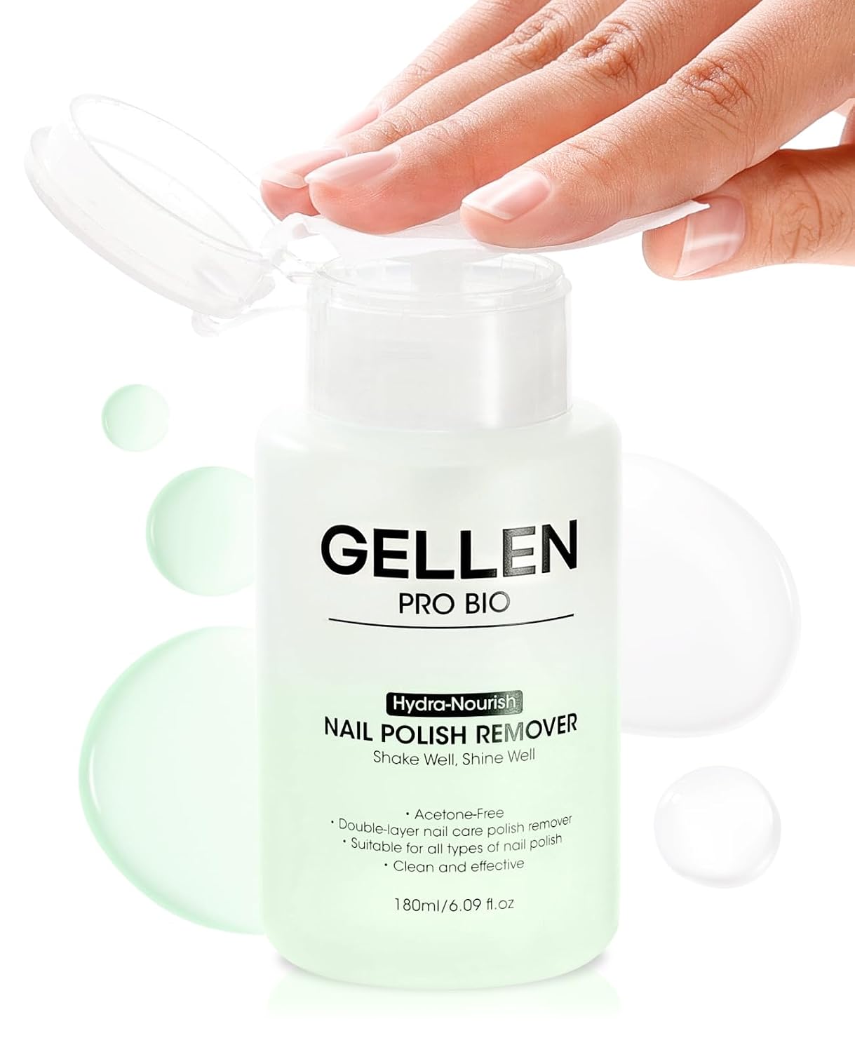 Non Acetone Nail Polish Remover - Quick Dry Formula, Gentle Pump | 6.09 Fl Oz